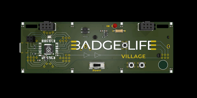 Front of the Badgelife Village Badge